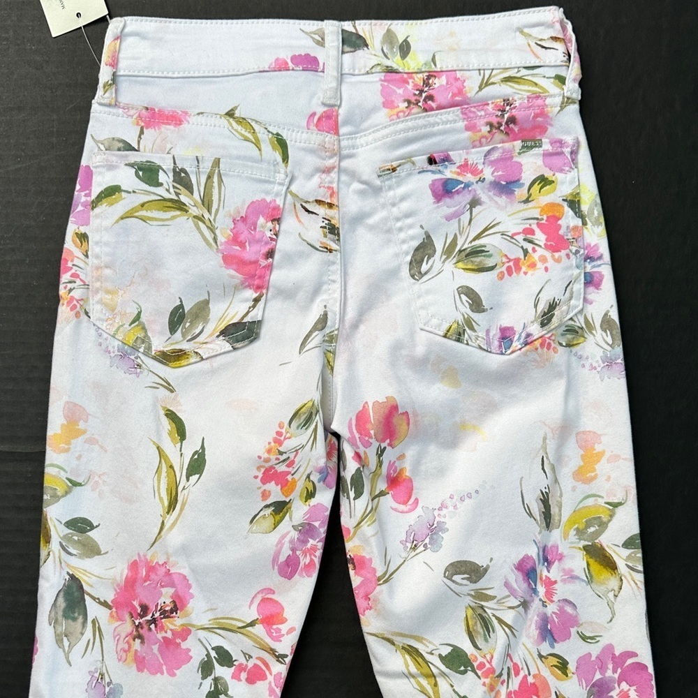 New Guess White Floral Skinny Jeans - Picture 6 of 8
